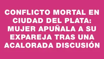 Conflicto mortal en Ciudad del Plata: mujer apuñala a su expareja tras una acalorada discusión