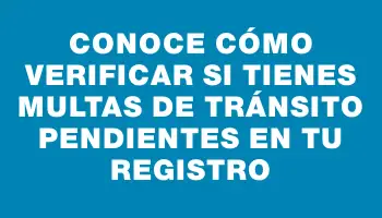 Conoce cómo verificar si tienes multas de tránsito pendientes en tu registro