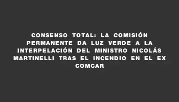 Consenso total: La Comisión Permanente da luz verde a la interpelación del ministro Nicolás Martinelli tras el incendio en el ex Comcar