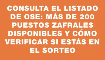 Consulta el listado de Ose: más de 200 puestos zafrales disponibles y cómo verificar si estás en el sorteo