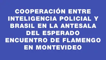 Cooperación entre Inteligencia Policial y Brasil en la antesala del esperado encuentro de Flamengo en Montevideo