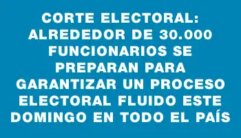 Corte Electoral: alrededor de 30.000 funcionarios se preparan para garantizar un proceso electoral fluido este domingo en todo el país