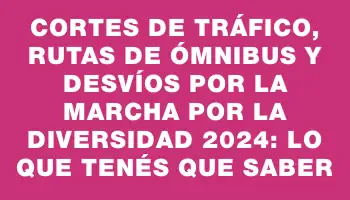 Cortes de tráfico, rutas de ómnibus y desvíos por la Marcha por la Diversidad 2024: lo que tenés que saber