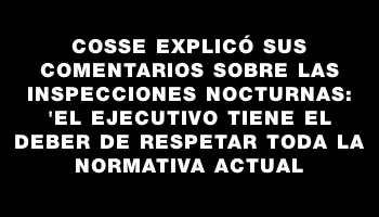 Cosse explicó sus comentarios sobre las inspecciones nocturnas: 