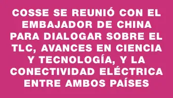 Cosse se reunió con el embajador de China para dialogar sobre el Tlc, avances en ciencia y tecnología, y la conectividad eléctrica entre ambos países