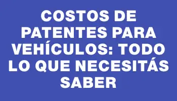 Costos de Patentes para Vehículos: Todo lo que Necesitás Saber