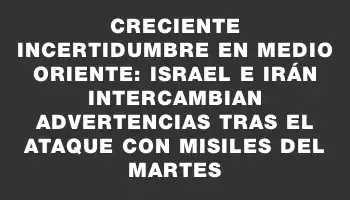 Creciente incertidumbre en Medio Oriente: Israel e Irán intercambian advertencias tras el ataque con misiles del martes