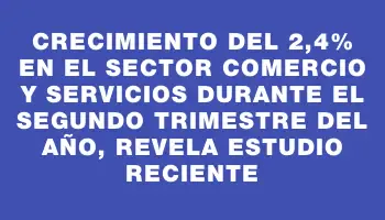 Crecimiento del 2,4% en el sector comercio y servicios durante el segundo trimestre del año, revela estudio reciente