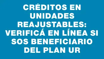 Créditos en unidades reajustables: Verificá en línea si sos beneficiario del Plan Ur