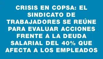 Crisis en Copsa: el sindicato de trabajadores se reúne para evaluar acciones frente a la deuda salarial del 40% que afecta a los empleados