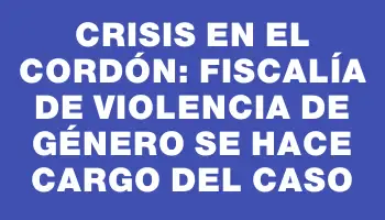 Crisis en el Cordón: Fiscalía de Violencia de Género se hace cargo del caso