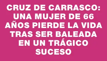 Cruz de Carrasco: una mujer de 66 años pierde la vida tras ser baleada en un trágico suceso