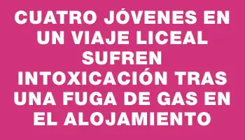 Cuatro jóvenes en un viaje liceal sufren intoxicación tras una fuga de gas en el alojamiento