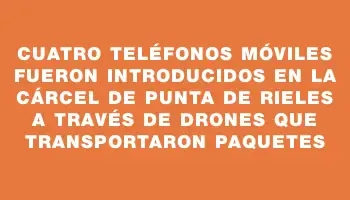 Cuatro teléfonos móviles fueron introducidos en la cárcel de Punta de Rieles a través de drones que transportaron paquetes