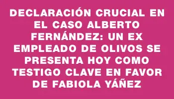 Declaración crucial en el caso Alberto Fernández: un ex empleado de Olivos se presenta hoy como testigo clave en favor de Fabiola Yáñez