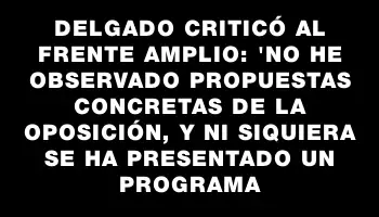 Delgado criticó al Frente Amplio: 