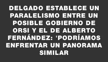 Delgado establece un paralelismo entre un posible gobierno de Orsi y el de Alberto Fernández: 