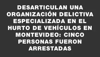 Desarticulan una organización delictiva especializada en el hurto de vehículos en Montevideo: cinco personas fueron arrestadas