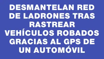 Desmantelan red de ladrones tras rastrear vehículos robados gracias al Gps de un automóvil