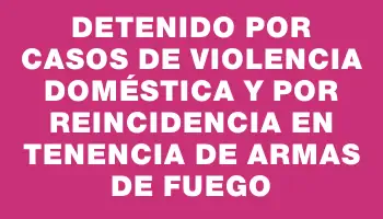 Detenido por casos de violencia doméstica y por reincidencia en tenencia de armas de fuego