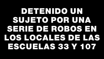 Detenido un sujeto por una serie de robos en los locales de las escuelas 33 y 107