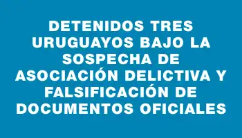 Detenidos tres uruguayos bajo la sospecha de asociación delictiva y falsificación de documentos oficiales