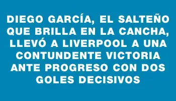 Diego García, el salteño que brilla en la cancha, llevó a Liverpool a una contundente victoria ante Progreso con dos goles decisivos