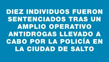 Diez individuos fueron sentenciados tras un amplio operativo antidrogas llevado a cabo por la Policía en la ciudad de Salto