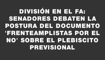 División en el Fa: Senadores debaten la postura del documento 