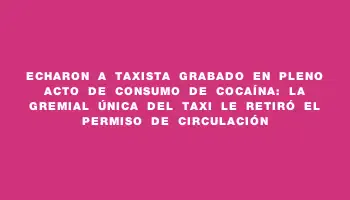 Echaron a taxista grabado en pleno acto de consumo de cocaína: la Gremial Única del Taxi le retiró el permiso de circulación