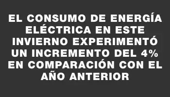 El consumo de energía eléctrica en este invierno experimentó un incremento del 4% en comparación con el año anterior