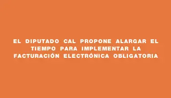 El Diputado Cal propone alargar el tiempo para implementar la facturación electrónica obligatoria