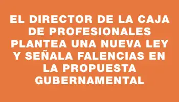 El Director de la Caja de Profesionales plantea una nueva ley y señala falencias en la propuesta gubernamental