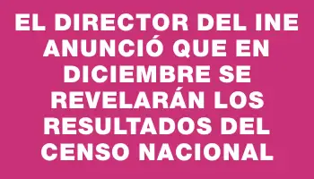 El director del Ine anunció que en diciembre se revelarán los resultados del censo nacional