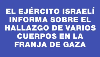 El ejército israelí informa sobre el hallazgo de varios cuerpos en la franja de Gaza