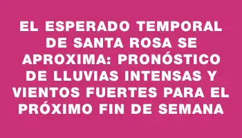 El esperado temporal de Santa Rosa se aproxima: pronóstico de lluvias intensas y vientos fuertes para el próximo fin de semana