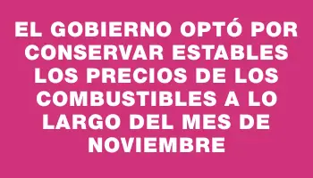 El gobierno optó por conservar estables los precios de los combustibles a lo largo del mes de noviembre