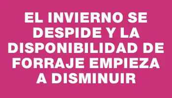 El invierno se despide y la disponibilidad de forraje empieza a disminuir