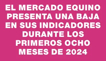 El mercado equino presenta una baja en sus indicadores durante los primeros ocho meses de 2024