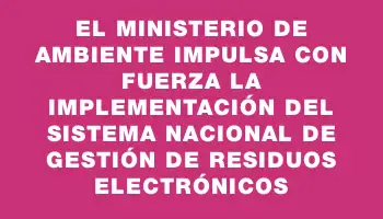 El Ministerio de Ambiente impulsa con fuerza la implementación del Sistema Nacional de Gestión de Residuos Electrónicos