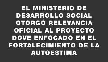 El Ministerio de Desarrollo Social otorgó relevancia oficial al proyecto Dove enfocado en el fortalecimiento de la autoestima