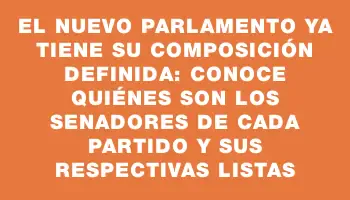 El nuevo Parlamento ya tiene su composición definida: conoce quiénes son los senadores de cada partido y sus respectivas listas