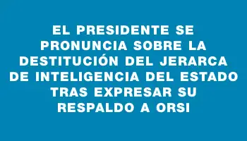 El presidente se pronuncia sobre la destitución del jerarca de Inteligencia del Estado tras expresar su respaldo a Orsi