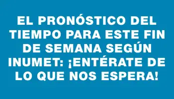 El pronóstico del tiempo para este fin de semana según Inumet: ¡Entérate de lo que nos espera!