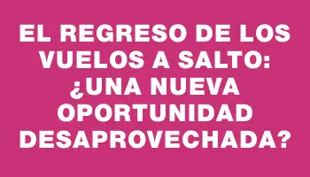 El regreso de los vuelos a Salto: ¿una nueva oportunidad desaprovechada?