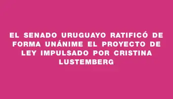 El Senado uruguayo ratificó de forma unánime el proyecto de ley impulsado por Cristina Lustemberg