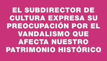 El subdirector de Cultura expresa su preocupación por el vandalismo que afecta nuestro patrimonio histórico