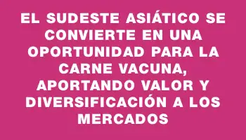 El sudeste asiático se convierte en una oportunidad para la carne vacuna, aportando valor y diversificación a los mercados