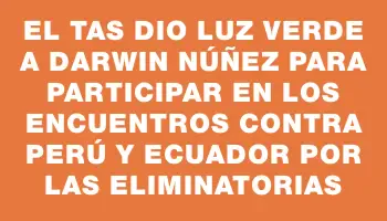 El Tas dio luz verde a Darwin Núñez para participar en los encuentros contra Perú y Ecuador por las eliminatorias