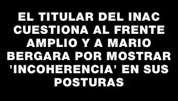 El titular del Inac cuestiona al Frente Amplio y a Mario Bergara por mostrar 